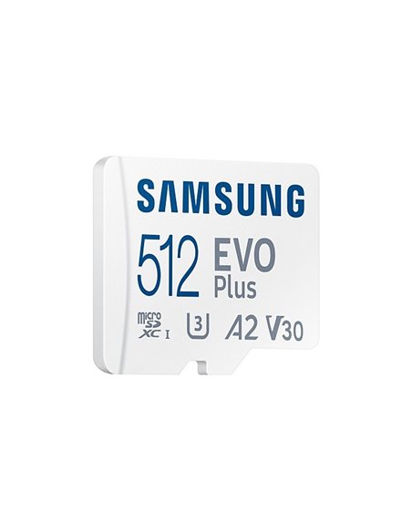 Samsung EVO Plus MicroSDXC 512GB UHS-I U3 V30 Clase 10 + Adaptador SD