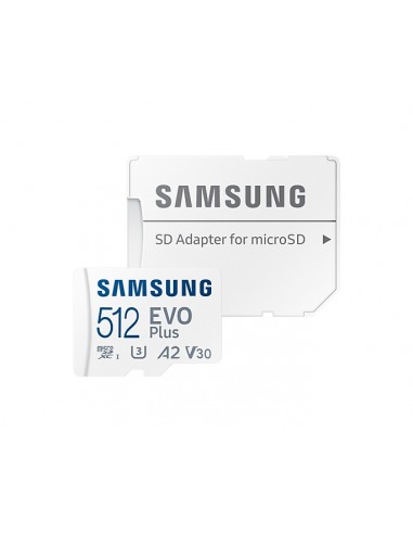 Samsung EVO Plus MicroSDXC 512GB UHS-I U3 V30 Clase 10 + Adaptador SD