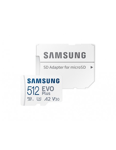 Samsung EVO Plus MicroSDXC 512GB UHS-I U3 V30 Clase 10 + Adaptador SD