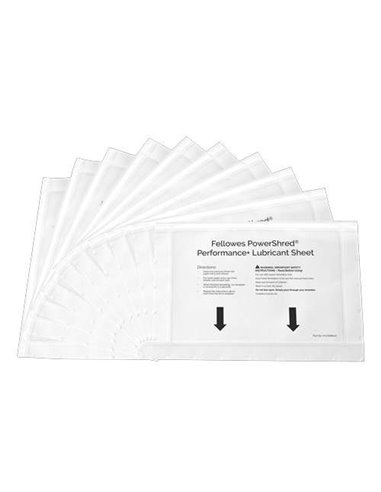 Fellowes Hojas Lubricantes para Destructoras - Pack 10 Uds