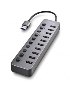 NGS IHUB10 Hub USB 3.0 con 10 Puertos, Interruptores Independientes