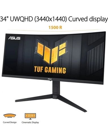 Asus TUF Gaming VG34VQEL1A 34" LED UWQHD 100Hz FreeSync Monitor Curvo Gaming