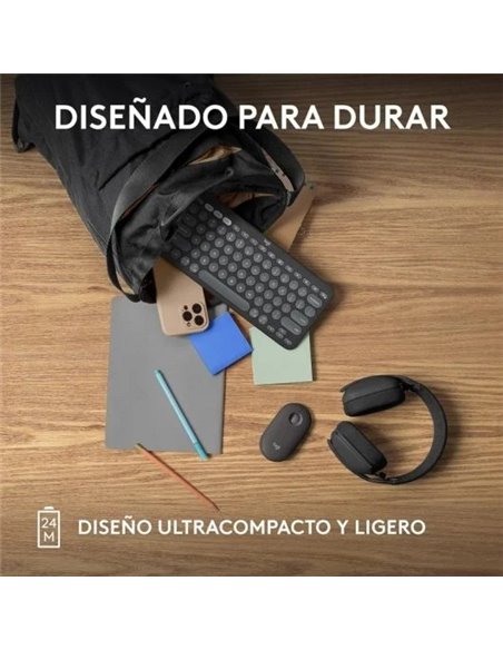 Logitech Pebble Mouse 2 M350s Ratón Bluetooth Clics Discretos