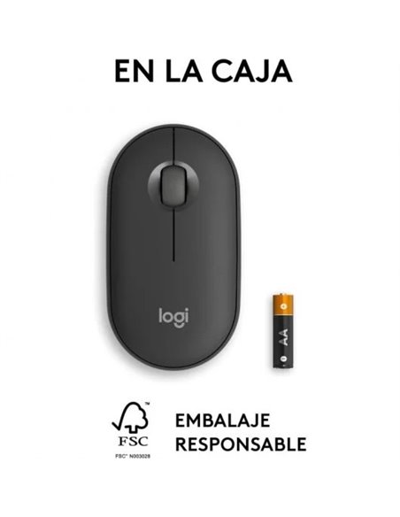 Logitech Pebble Mouse 2 M350s Ratón Bluetooth Clics Discretos