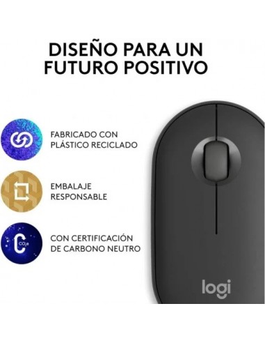 Logitech Pebble Mouse 2 M350s Ratón Bluetooth Clics Discretos