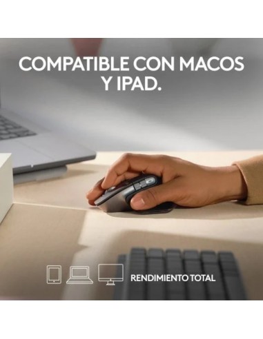 Logitech MX Master 3S para Mac, Apple, iPad, Funciona sobre cristal con Clics Silencioso, USB-C Negro