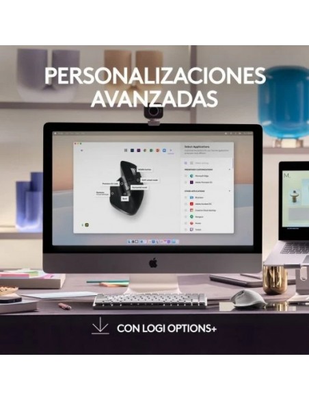 Logitech MX Master 3S para Mac, Apple, iPad, Funciona sobre cristal con Clics Silencioso, USB-C Negro