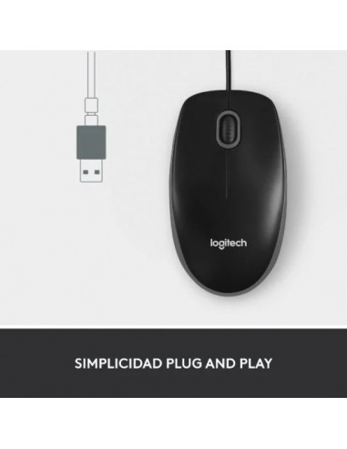 Logitech M100 Ratón Ambidiestro USB 1000 DPI Negro