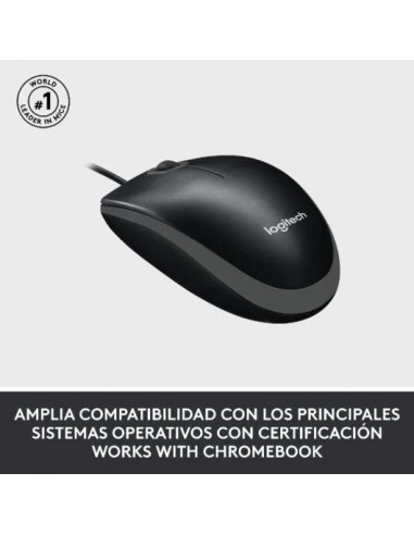 Logitech M100 Ratón Ambidiestro USB 1000 DPI Negro