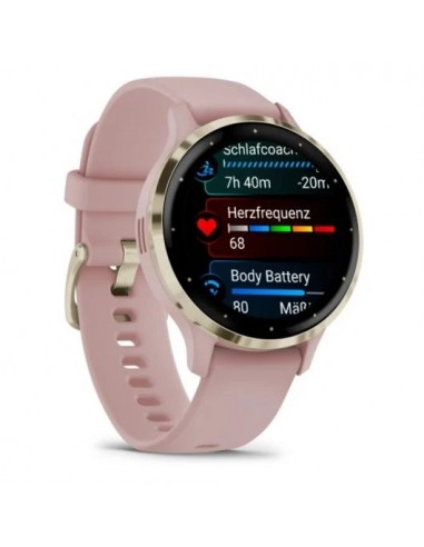 Garmin Venu 3S Reloj Smartwatch 41mm Bisel Acero Inoxidable Dorado con Correa de Silicona Rosa Oro