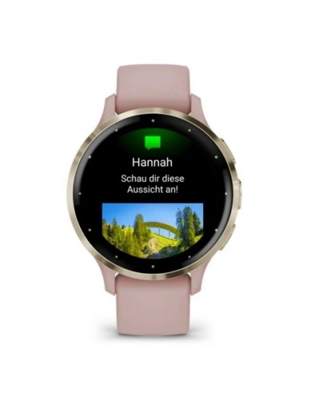 Garmin Venu 3S Reloj Smartwatch 41mm Bisel Acero Inoxidable Dorado con Correa de Silicona Rosa Oro