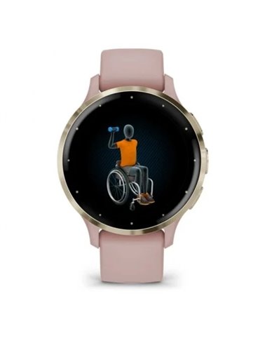 Garmin Venu 3S Reloj Smartwatch 41mm Bisel Acero Inoxidable Dorado con Correa de Silicona Rosa Oro