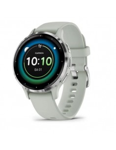 Garmin Venu 3S Reloj Smartwatch 41mm Bisel Acero Inoxidable Plateado con Correa de Silicona Verde