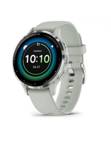 Garmin Venu 3S Reloj Smartwatch 41mm Bisel Acero Inoxidable Plateado con Correa de Silicona Verde