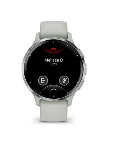 Garmin Venu 3S Reloj Smartwatch 41mm Bisel Acero Inoxidable Plateado con Correa de Silicona Verde
