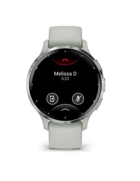 Garmin Venu 3S Reloj Smartwatch 41mm Bisel Acero Inoxidable Plateado con Correa de Silicona Verde