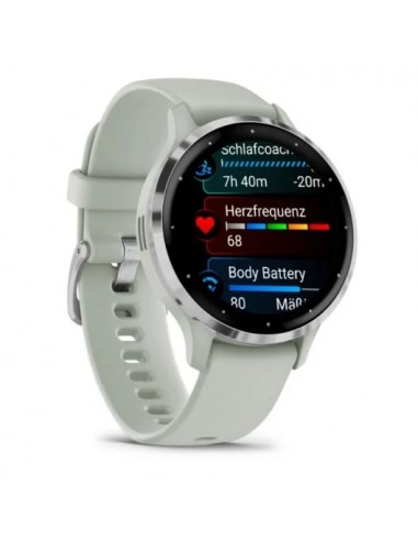 Garmin Venu 3S Reloj Smartwatch 41mm Bisel Acero Inoxidable Plateado con Correa de Silicona Verde
