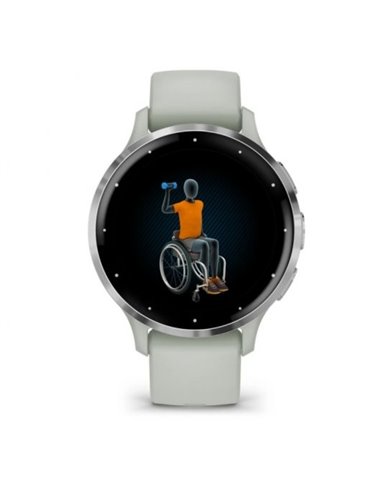Garmin Venu 3S Reloj Smartwatch 41mm Bisel Acero Inoxidable Plateado con Correa de Silicona Verde