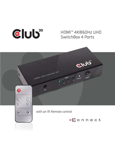 Club 3D CSV-1370Conmutador HDMI 2.0 UHD 4K