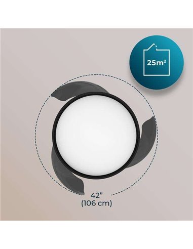 Cecotec Energysilence Aero 4200 invisible black Ventilador de Techo con 3 Aspas Retráctiles LED y Mando a Distancia
