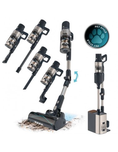 Cecotec Conga Rockstar 5500 Hurricane Station Pet Flex Aspirador Vertical con Base de Autovaciado