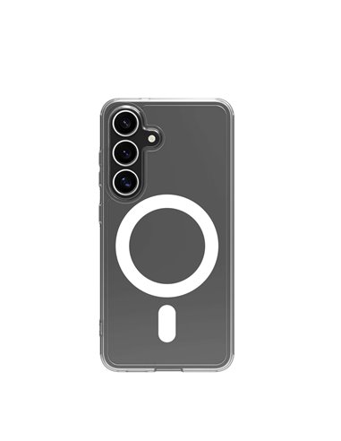 Celly GELSKINMAG1120 Funda Transparante con Carga Inalámbrica Samsung Galaxy S25 5G