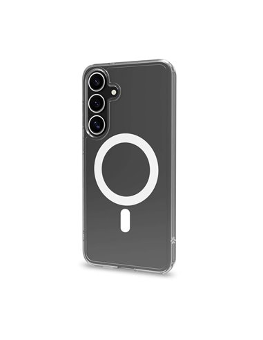 Celly GELSKINMAG1121 Funda Transparante con Carga Inalámbrica Samsung Galaxy S25+ 5G