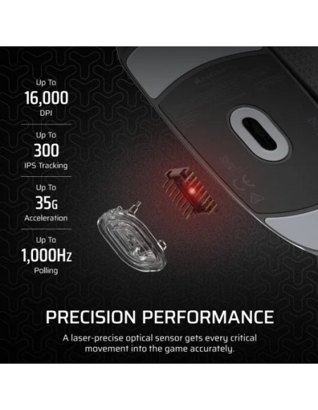 Corsair M55 Wired Ratón Gaming Óptico 16000 DPI Negro