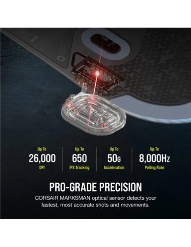 Corsair M75 RGB Ratón Gaming 26000 DPI Negro