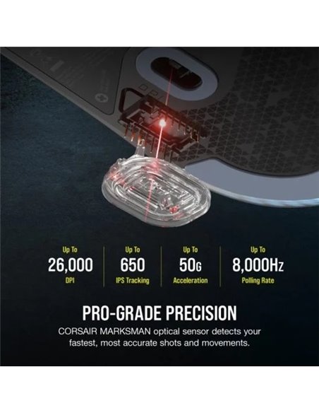 Corsair M75 RGB Ratón Gaming 26000 DPI Negro
