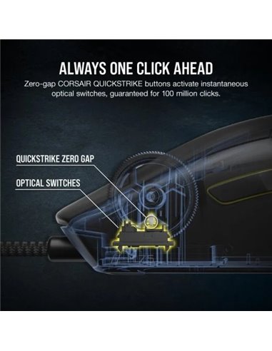 Corsair M75 RGB Ratón Gaming 26000 DPI Negro
