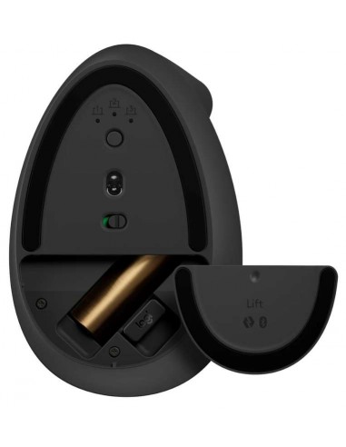Logitech Lift Ratón Inalámbrico Vertical para Diestros 4000DPI Gris-Negro