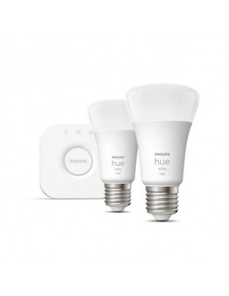 Philips Hue Kit de inicio 2 bombillas inteligentes E27 1100 lm + Hue Bridge