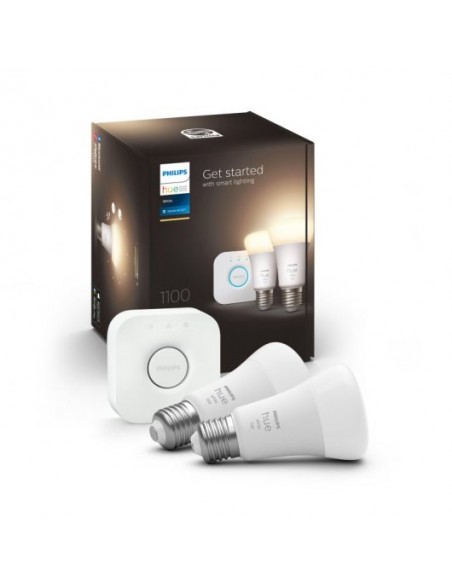 Philips Hue Kit de inicio 2 bombillas inteligentes E27 1100 lm + Hue Bridge