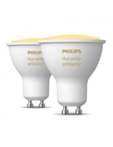 Philips Hue White Ambiance GU10 Pack 2 Foco Inteligente 350 lm