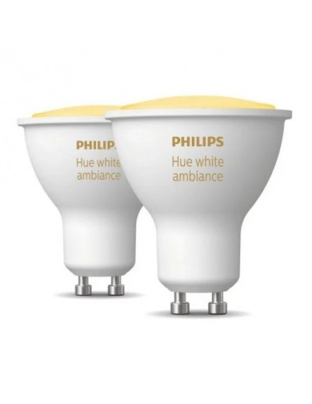 Philips Hue White Ambiance GU10 Pack 2 Foco Inteligente 350 lm