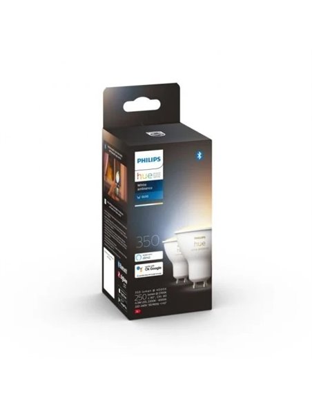 Philips Hue White Ambiance GU10 Pack 2 Foco Inteligente 350 lm
