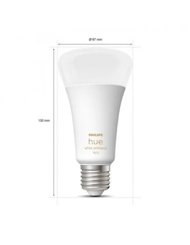 Philips Hue White Ambiance Bombilla Inteligente A67 E27 1600 lm