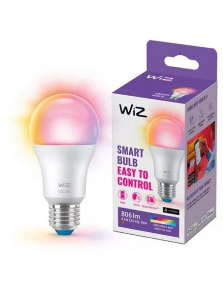 WiZ Bombilla Inteligente LED WiFi 8.5W E27 A60 RGB