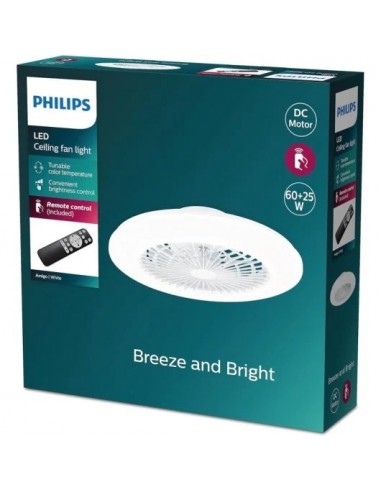 Philips Plafón LED y Ventilador de Techo Blanco