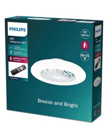 Philips Plafón LED y Ventilador de Techo Blanco