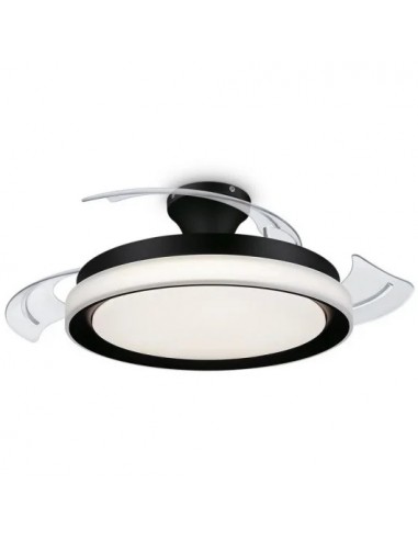 Philips Plafón LED y Ventilador de Techo Retráctil Negro con Mando a Distancia