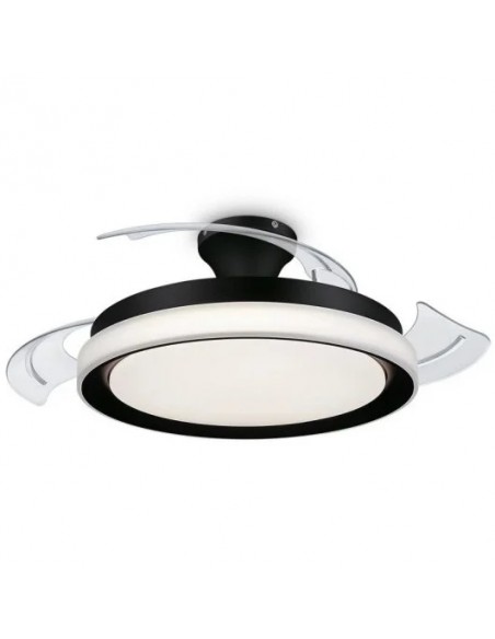 Philips Plafón LED y Ventilador de Techo Retráctil Negro con Mando a Distancia