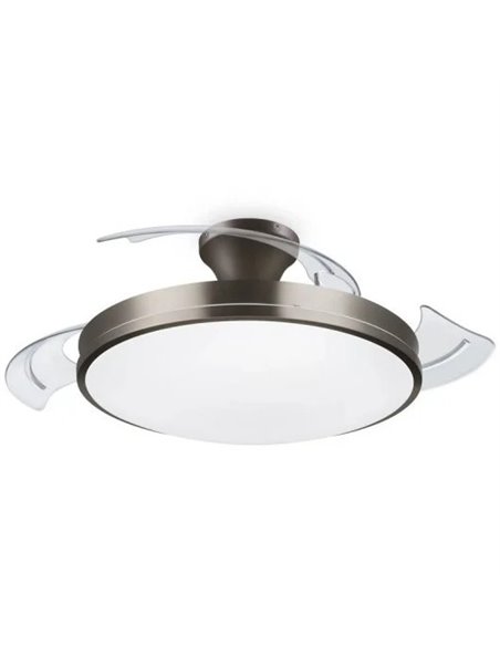Philips Plafón LED y Ventilador de Techo Retráctil Níquel con Mando a Distancia