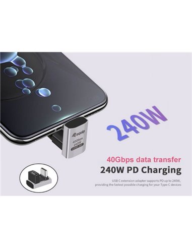 Equip 133477 Adaptador de enchufe USB 4 C a CU, 40Gbps PD 240W Pack 2 Adaptadores