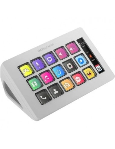 Mars Gaming MSD-ONE Control Deck Slim 15 Teclas Personalizables Pantalla LCD