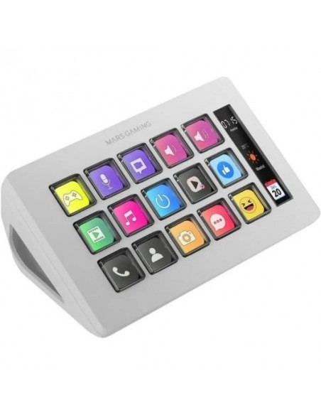 Mars Gaming MSD-ONE Control Deck Slim 15 Teclas Personalizables Pantalla LCD