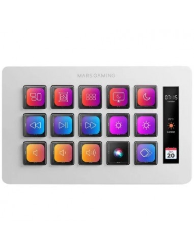 Mars Gaming MSD-ONE Control Deck Slim 15 Teclas Personalizables Pantalla LCD