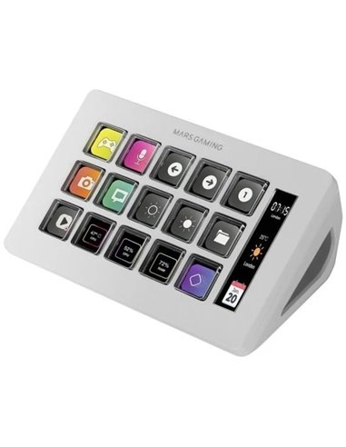 Mars Gaming MSD-ONE Control Deck Slim 15 Teclas Personalizables Pantalla LCD