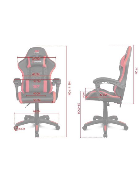 Drift DR35 Silla Gaming Negra/Rosa Fucsia